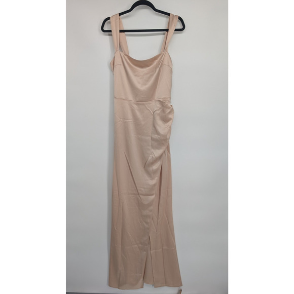 NWD Reformation Isolene Satin Maxi Dress Gown Size 8 Grand Cru #4A456 - Picture 2 of 15